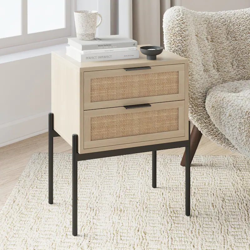 BEIGE Nathan-James-Andrew-Rattan-End-Side-Table-Storage-Doors-Gold-Accents (1)